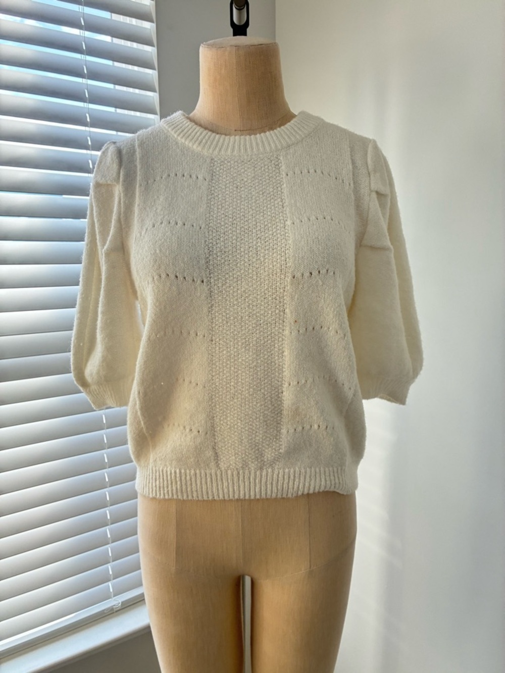 Anthropologie English Factory Puff Sleeve Wool-Blend Sweater